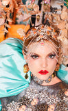 show girl doll eye & mouth comb  tiara headpiece