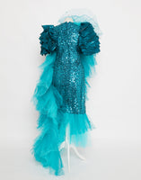 Bespoke couture Peacock dress