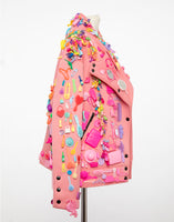 miniature doll object pink neoprene jacket