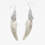 Angel silver wing dolls earrings
