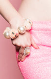 dolls face with pearly gemstones bracelet & chunky pearly beads